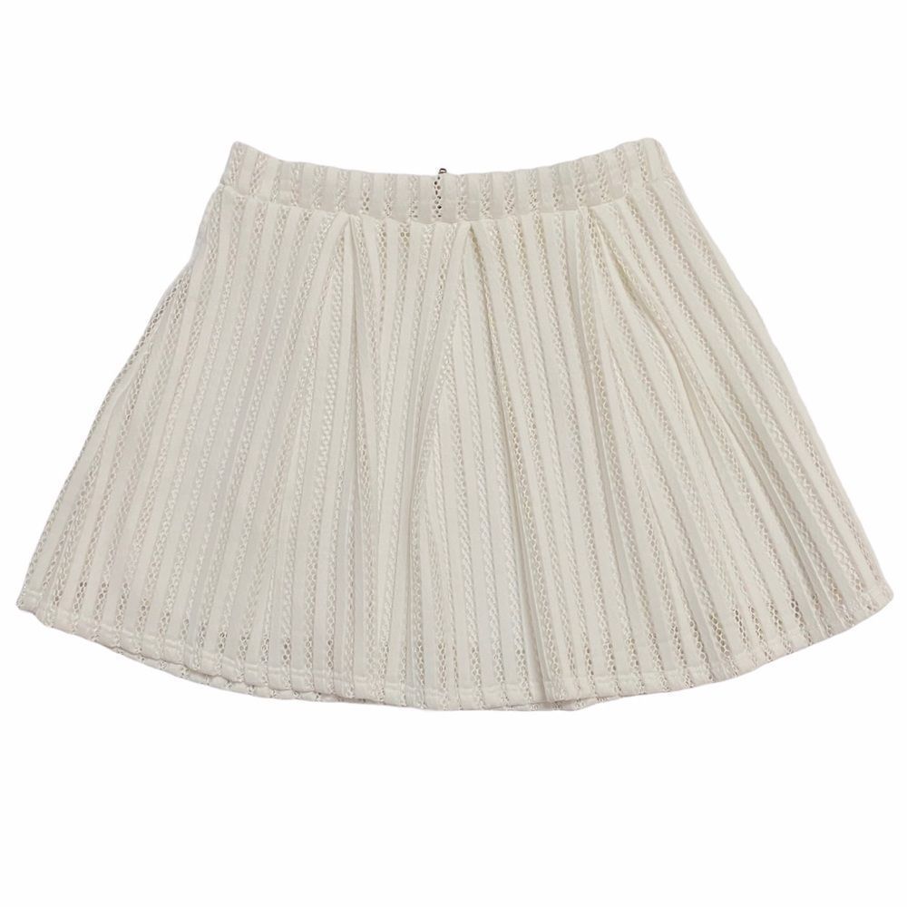 SAGE‎ Women's Small White Pleated Mesh Mini Micro Skirt Strecthy Waist Y2K